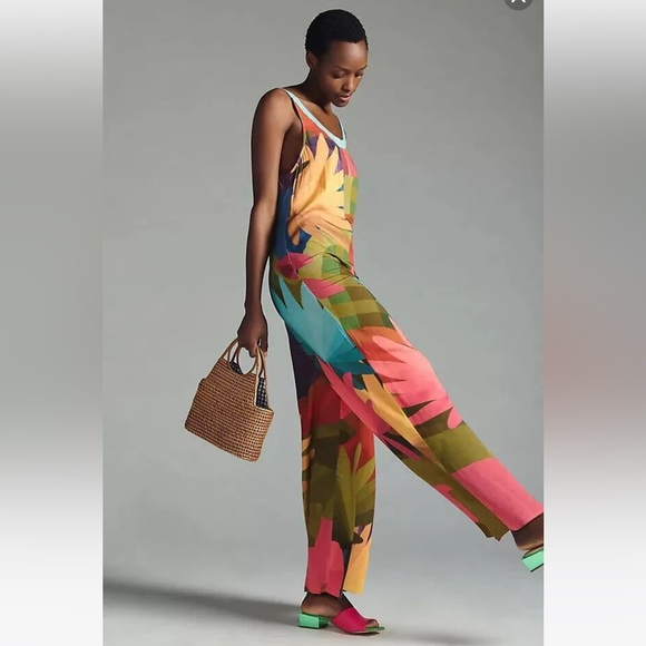 Farm Rio NWT Carioca “Winter” Overalls; Sz Med; top rated & sold out @anthro - Picture 2 of 11